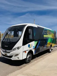 Ônibus itinerante do TRE sobre Iveco Mascarello, foto 2, transformado pela R&R Veículos Especiais