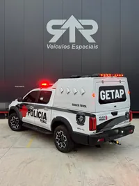 Viatura da Polícia Penal sobre pickup JAC Hunter, foto 3, transformado pela R&R Veículos Especiais